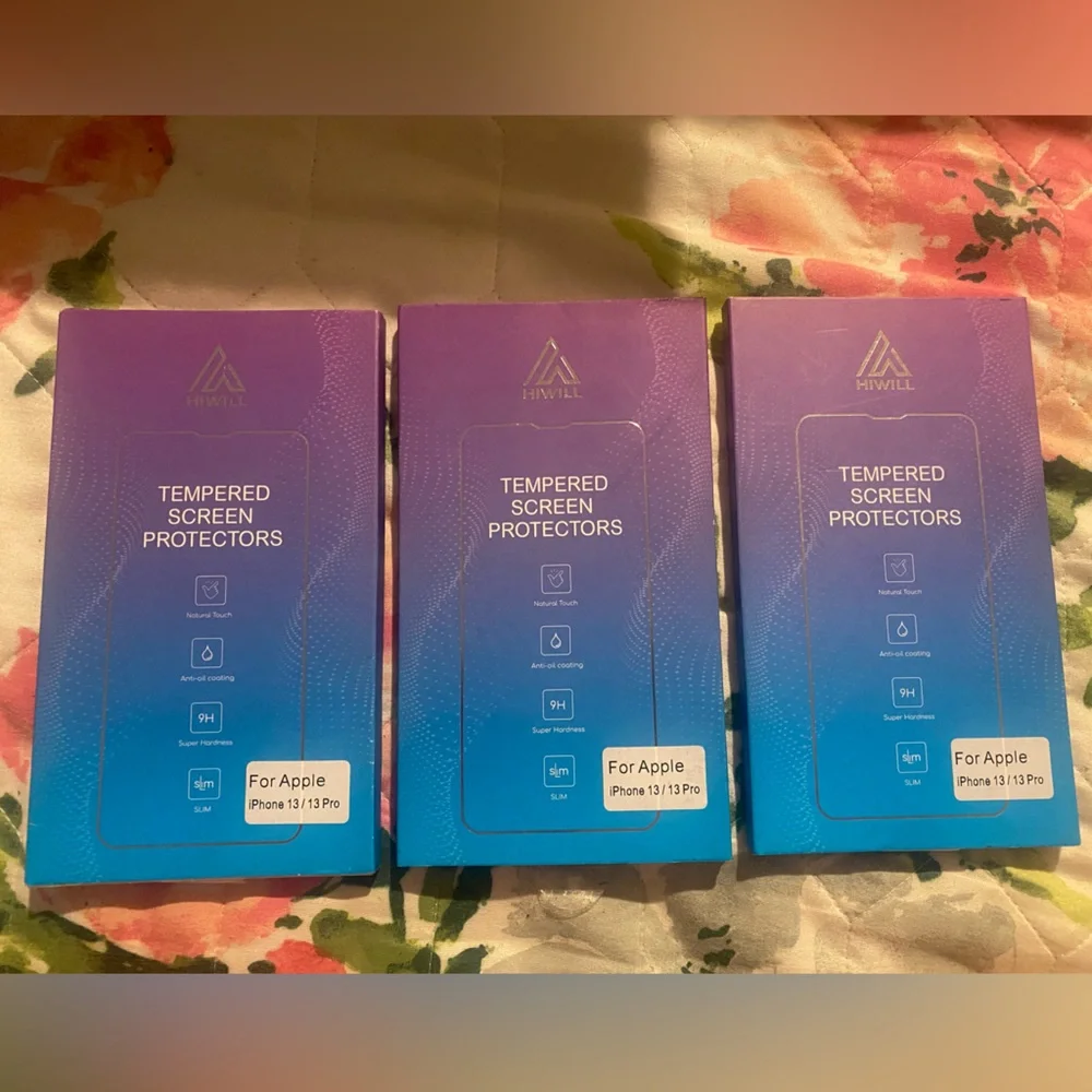 3 packs. Iphone 13/13pro screen protectors. 3 boxes. New